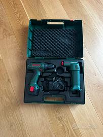 Trapano avvitatore Bosch 9,6V + compressore portat