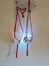 Arazzo decorativo macrame  Portavaso macramè 