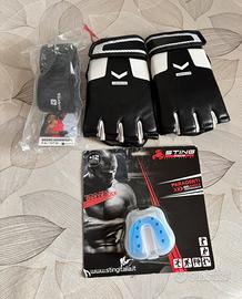 Kit per boxe o kickboxing, benda guanti paradenti