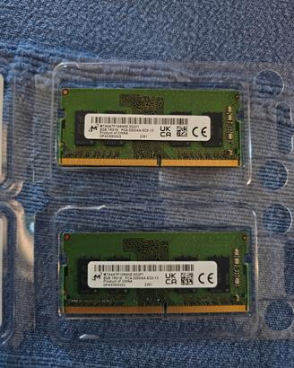 Due RAM da 8 GB per computer portatile