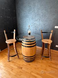 Botte con  sgabelli in rovere