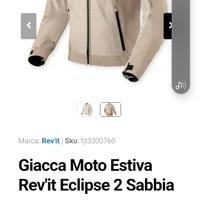 Giacca moto revit eclipse 2 taglia M