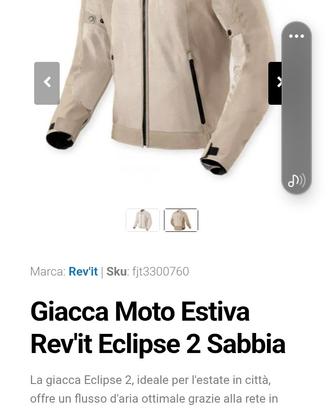 Giacca moto revit eclipse 2 taglia M