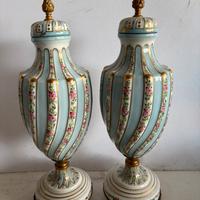 Coppia di vasi limoges ceramica e bronzo