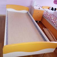 Letto singolo betulla e mandarino