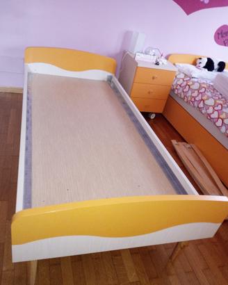 Letto singolo betulla e mandarino