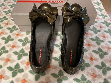 Balerine Nr.:36.5 PRADA in pelle verdi,come nuove.