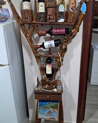 Porta liquori artigianale in ginepro sardo