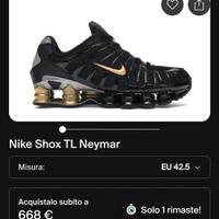 Nike Shox TL Neymar 42.5 originali