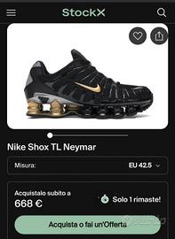 Nike Shox TL Neymar 42.5 originali