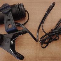Faretto con pinza nero, max 100 W, attacco E27