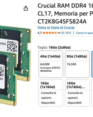RAM Crucial 16 Gb
