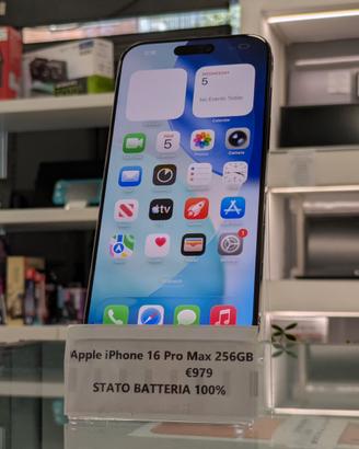 Apple iPhone 16 PRO MAX 256GB -STATO BATTERIA 100%