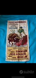 Poster tessile Dominguin corrida anni 70