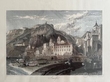 Stampa inglese di Amalfi J. T. Willmore
