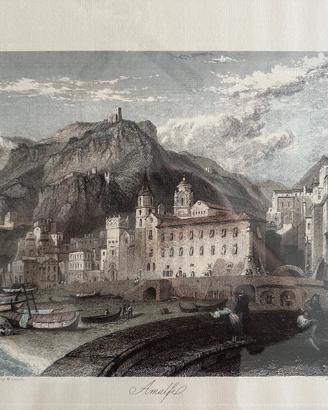 Stampa inglese di Amalfi J. T. Willmore