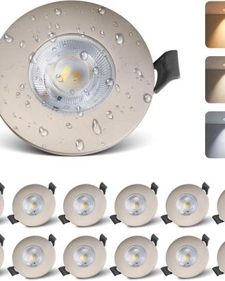 12 faretti LED da incasso 5W 3CCT IP44, spot LED 