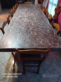 tavolo resina rustica 