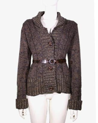 Maglione cardigan marrone in lana - tg. S