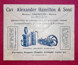 Busta pubblicitaria Hamilton & Sons primi '900