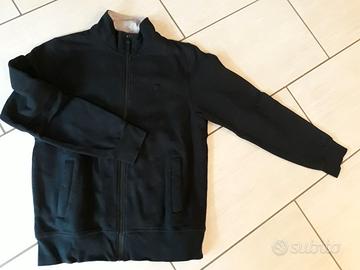 Giubbotto felpato blu con inserto grigio