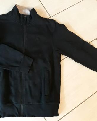 Giubbotto felpato blu con inserto grigio