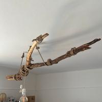 Lampadario in legno artigianale