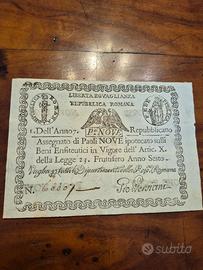 assegnato repubblica romana valore 9 paoli