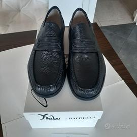 Scarpe uomo in vera pelle di cervo nero n.42