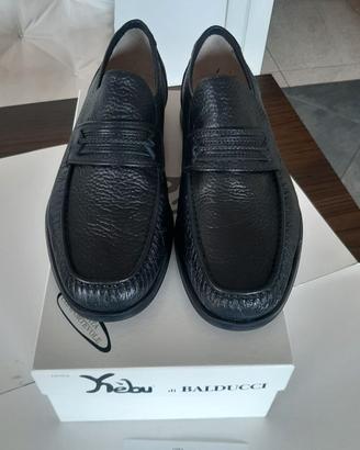 Scarpe uomo in vera pelle di cervo nero n.42