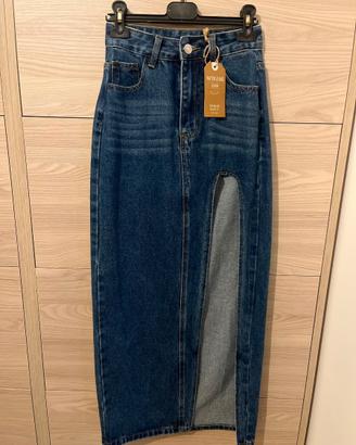 Gonna Denim con spacco laterale