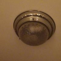 Plafoniera rotonda vintage (metallo e cristallo)