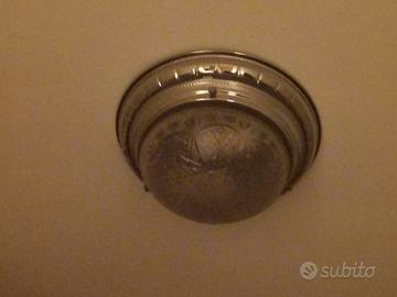 Plafoniera rotonda vintage (metallo e cristallo)