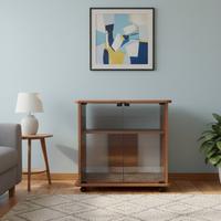 Mobile porta Tv con ruote e vetrina 