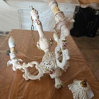 lampadario di ceramica di capodimonte 