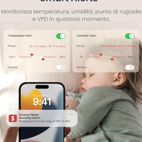Termometro Wi-Fi Igrometro 3 Pezzi con Hub Mini