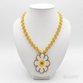 Collana Vintage Cristallo floreale boho chic