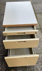 Cassettiera o sottoscrivania in metallo e pvc