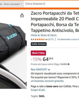 Portapacchi da tetto