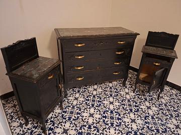 Trittico da camera ( como' + 2 comodini) inizi 900