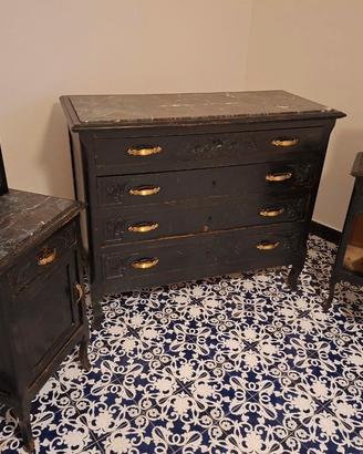 Trittico da camera ( como' + 2 comodini) inizi 900