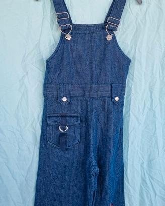 Salopette Intera Lunga Jeans Bretelle Regolabili