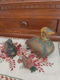 Tris Anatre Vintage in Legno e Ottone