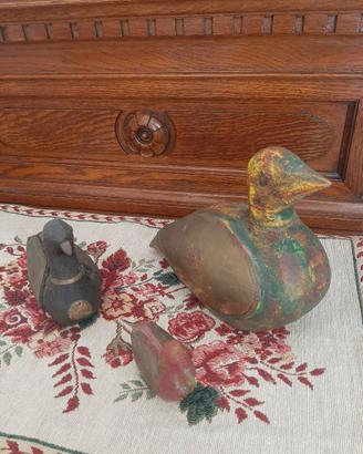 Tris Anatre Vintage in Legno e Ottone