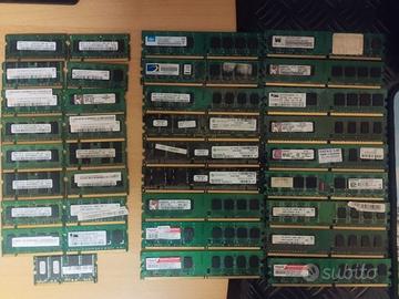 Lotto 34 moduli ram ddr2 per pc fissi e portatili