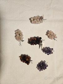 7 grappoli d'uva in quarzo  e pietre dure