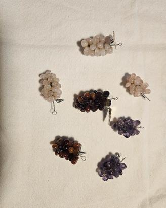 7 grappoli d'uva in quarzo  e pietre dure