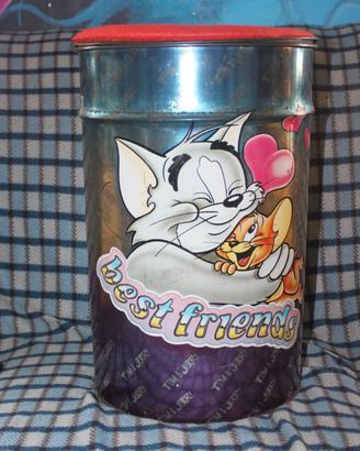 Tom & Jerry anni 90 bidone pouf sgabello cuscino