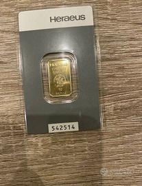 Lingotto d'oro Heraeus 5g