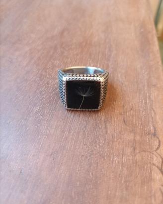 anello acciaio inox uomo/donna con vero soffione g